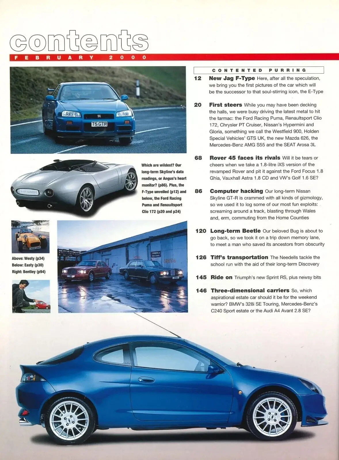 BBC Top Gear Magazine Issue 77, Jaguar F-Type, Puma, Rover 45, Ford, Feb 2000 - image 2 | Free standard UK delivery included | Discount Quality Products