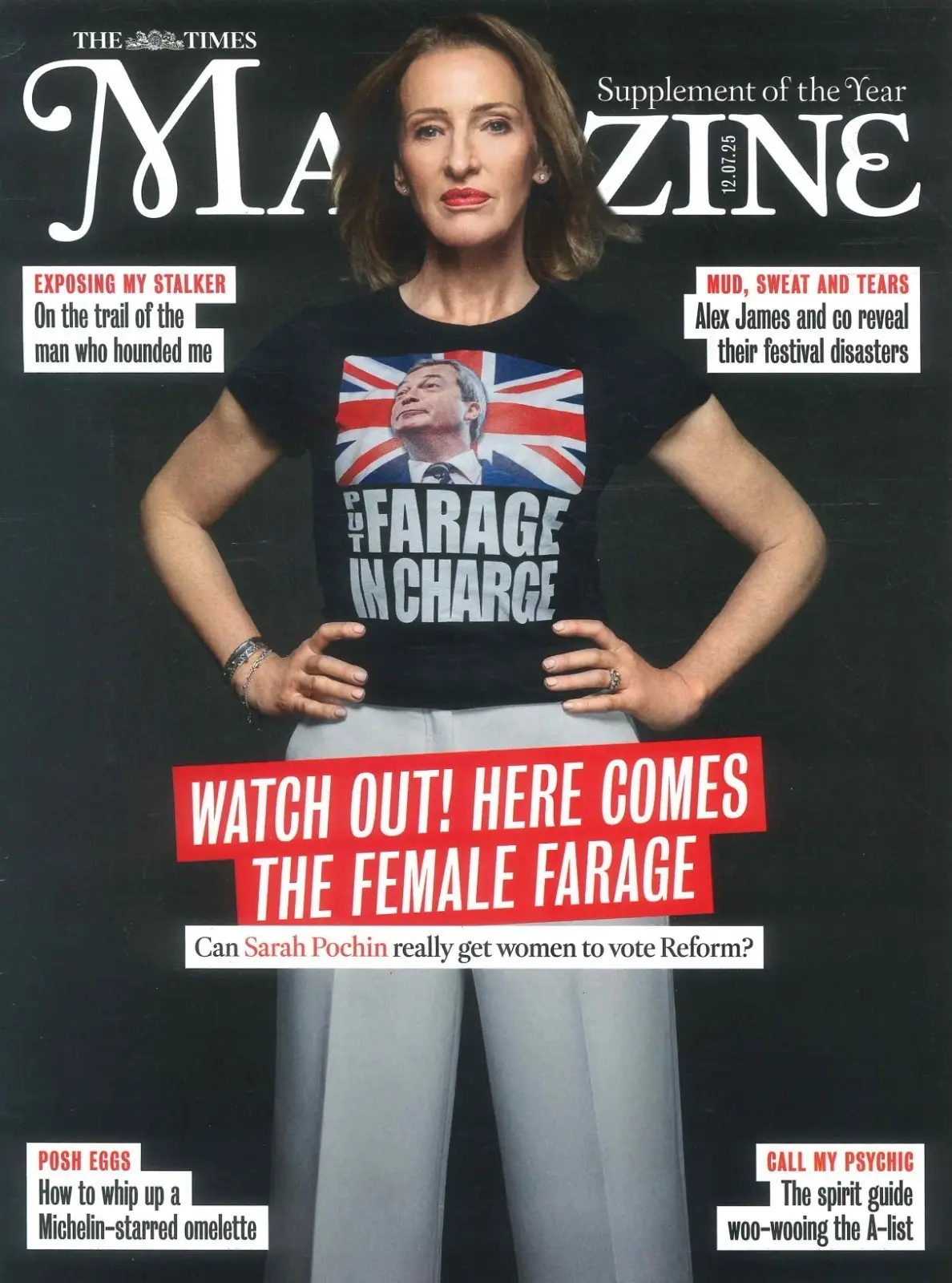 Times Magazine: Reform UK's Nigel Farage & Sarah Pochin, Bjorn Borg, 12.7.25 - Free standard UK delivery included | Discount Quality Products
