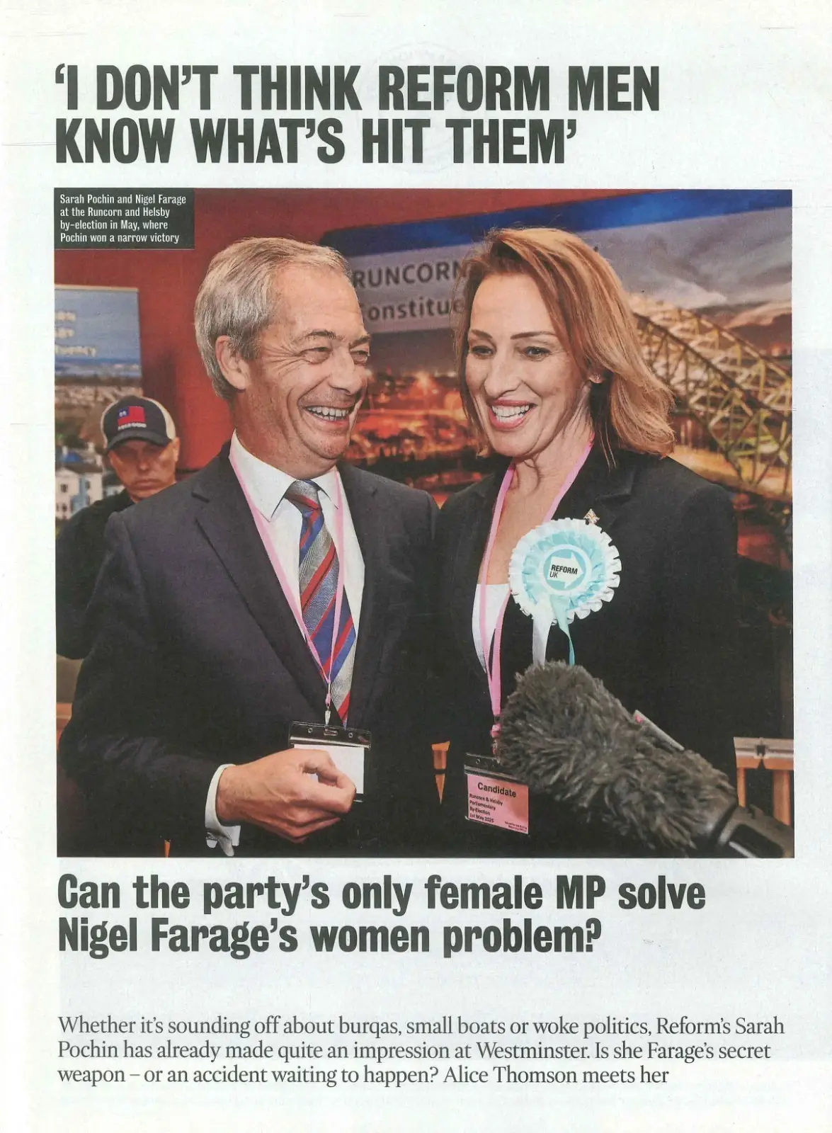 Times Magazine: Reform UK's Nigel Farage & Sarah Pochin, Bjorn Borg, 12.7.25 - image 3 | Free standard UK delivery included | Discount Quality Products