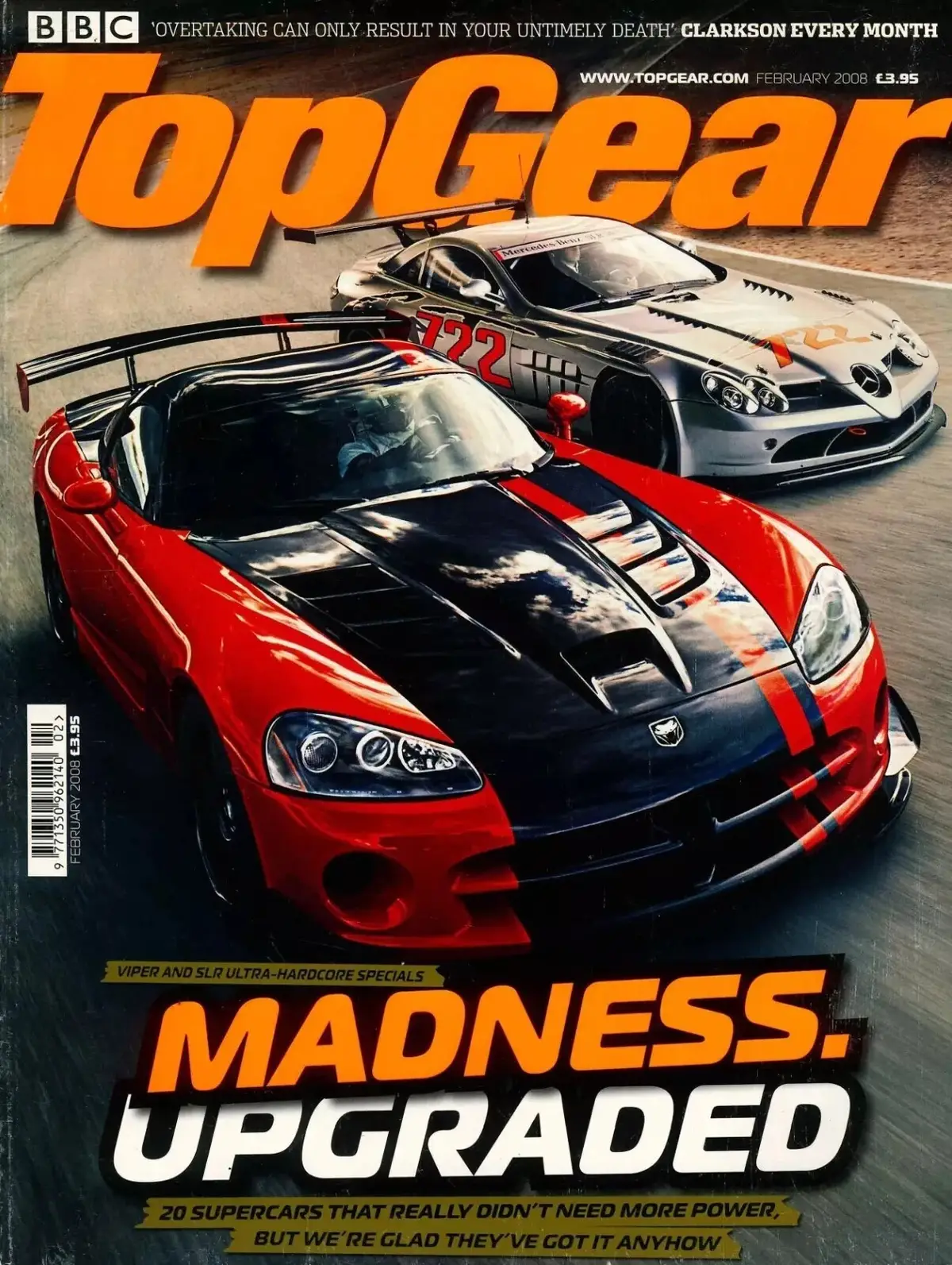 BBC Top Gear Magazine: Issue #175, Supercars, Mercedes SLR, Jaguar XF, Feb 2008