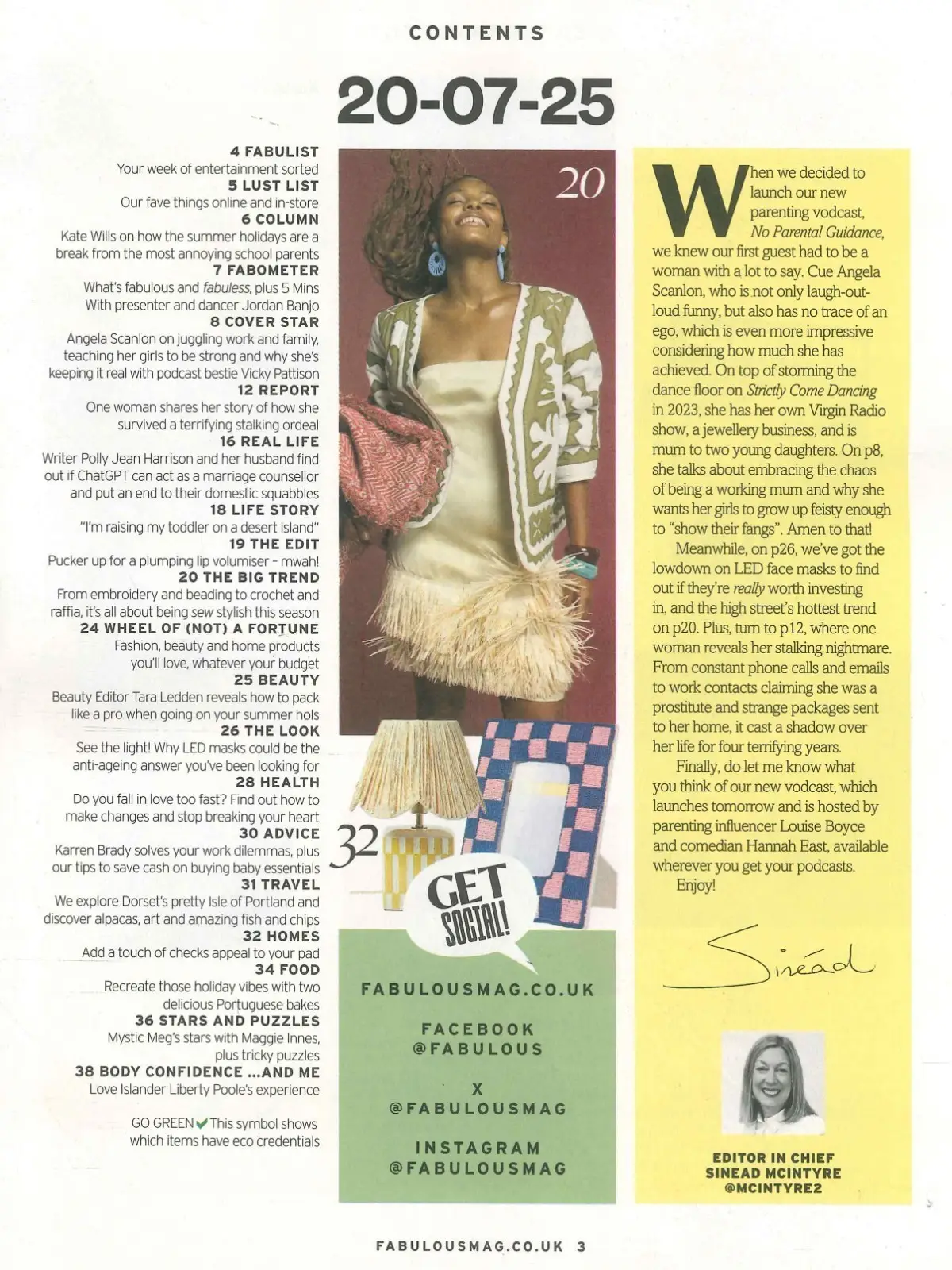 Fabulous Magazine: Angela Scanlon, Jordan Banjo, Liberty Poole, Fashion, 20.7.25 - image 2 | Free standard UK delivery included | Discount Quality Products