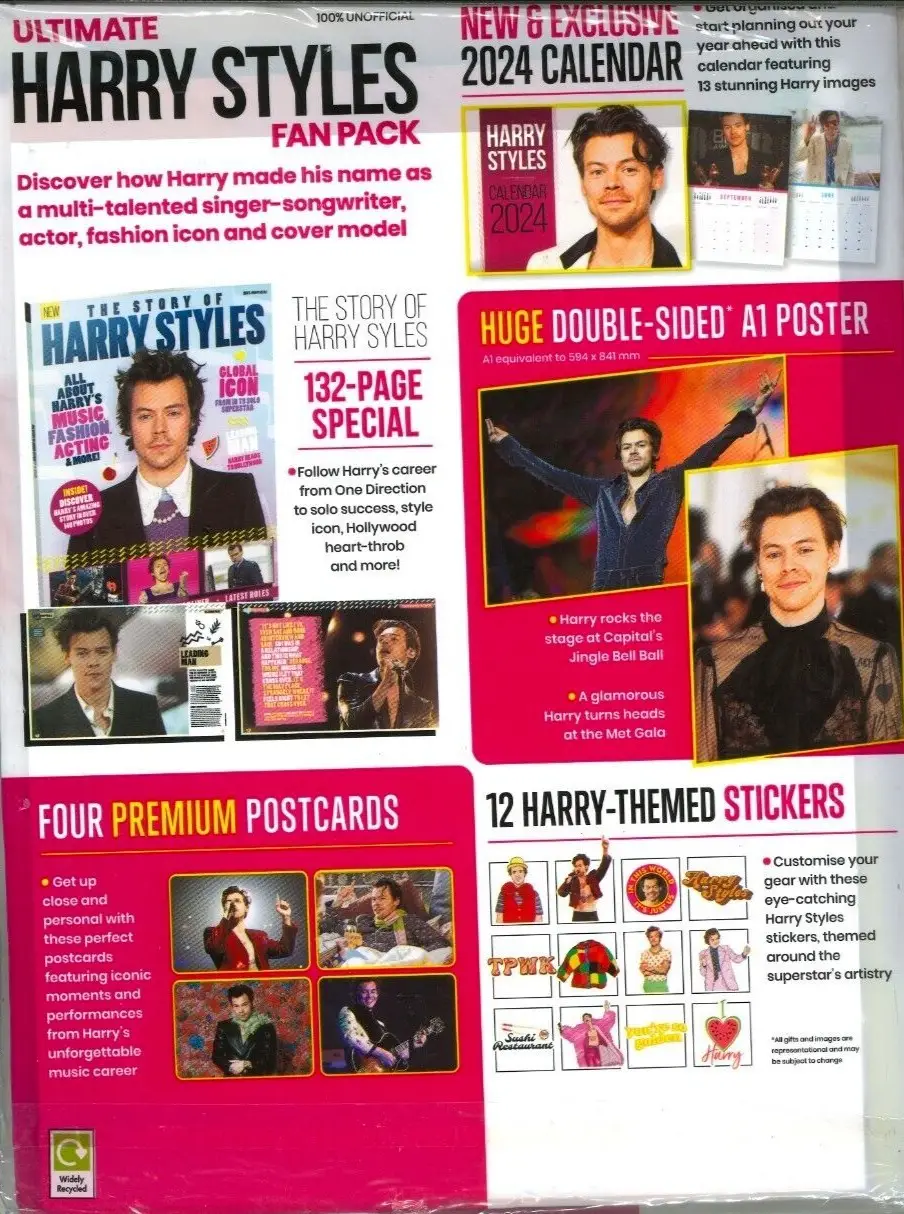 Ultimate Harry Styles Magazine Fan Pack, 9 Gifts, 2024 Calendar, A1 Posters - image 2 | Free standard UK delivery included | Discount Quality Products