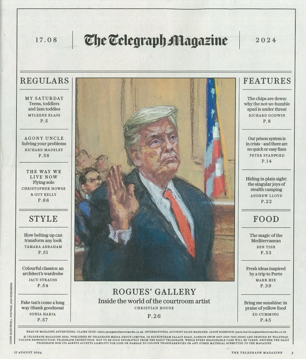 Telegraph Magazine: Save British Potato, Prison Crisis, Courtroom Artist 17.8.24 - image 2 | Free standard UK delivery included | Discount Quality Products