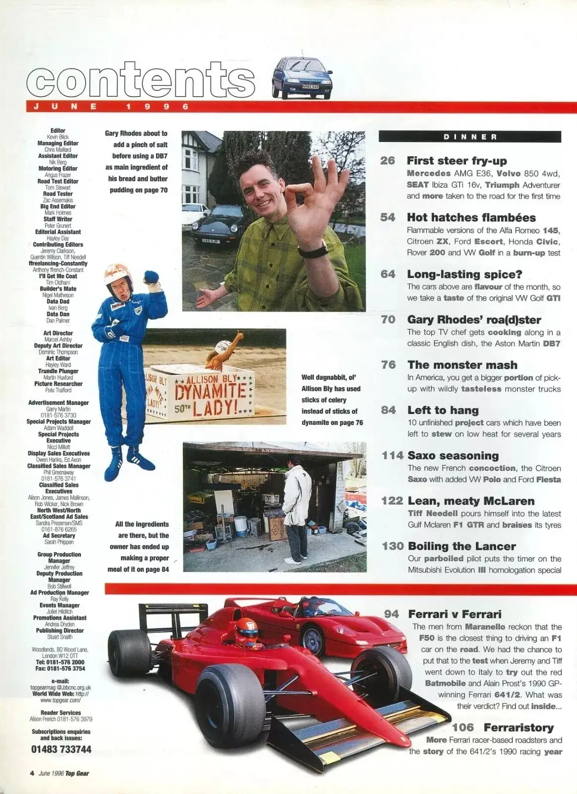 BBC Top Gear Magazine: Issue #33, Ferrari F1 v F50, McLaren, Citroen, June 1996 - image 2 | Free standard UK delivery included | Discount Quality Products