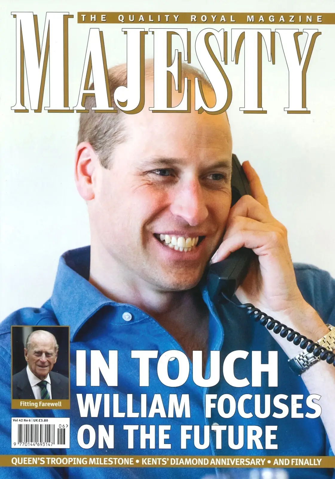 Majesty Magazine, Prince William, Kate Middleton, Duke Philip Funeral, June 2021