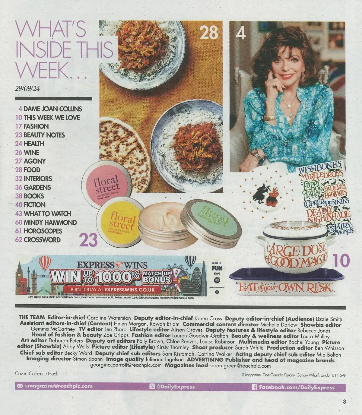 Sunday Express Magazine: Joan Collins, Mindy Hammond, Autumn Fashion, 29.9.24 - image 2 | Free standard UK delivery included | Discount Quality Products
