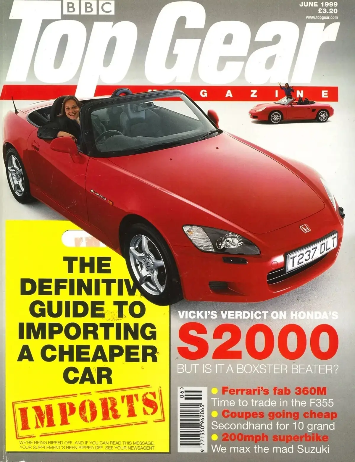 BBC Top Gear Magazine: Issue #69, Honda S2000, Ferrari 360 Modena, June 1999