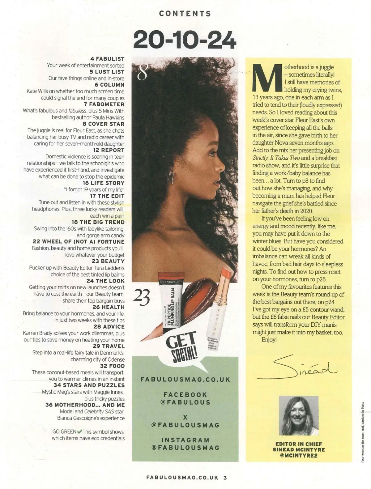 Fabulous Magazine: Fleur East, Paula Hawkins, Bianca Gascoigne, Fashion 20.10.24 - image 2 | Free standard UK delivery included | Discount Quality Products
