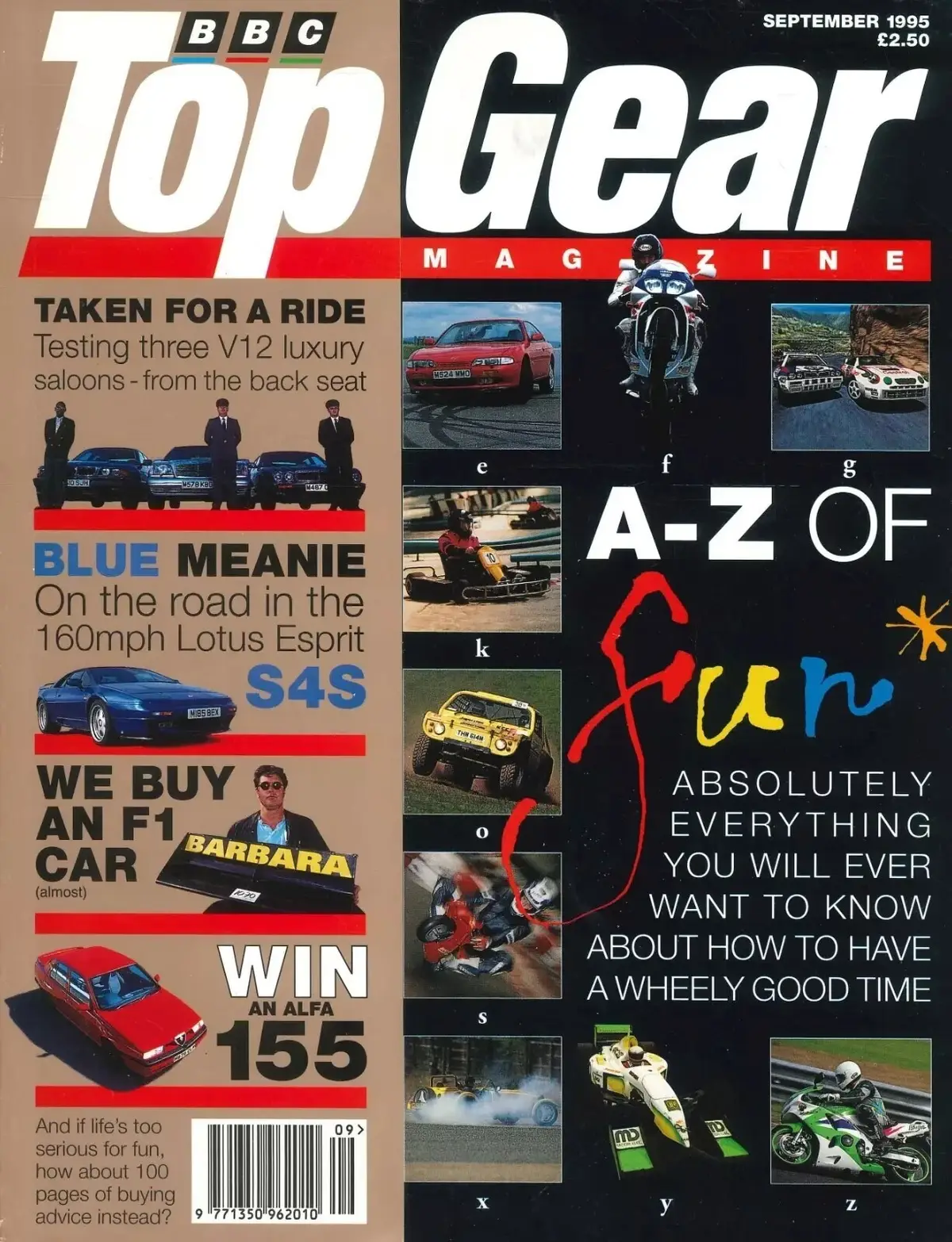 BBC Top Gear Magazine Issue 24, Lotus S4S, BMW M3 Evolution, Audi, F1, Sept 1995