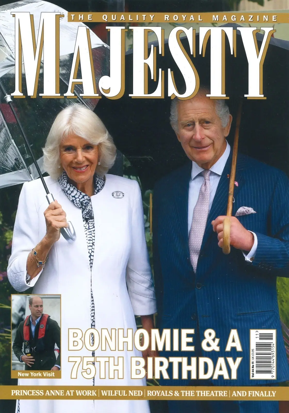 Majesty Magazine: King Charles 75th Birthday, Queen Camilla, William, Nov 2023