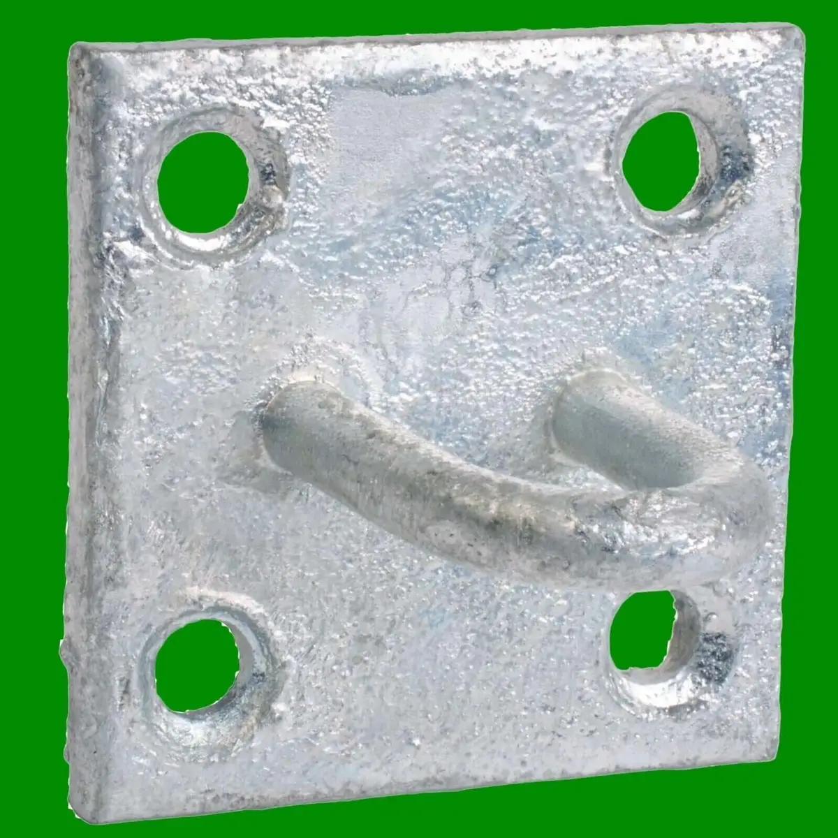 1x Multipurpose Galvanised Square Staple Eye Plate 50mm, Washing Line Parts