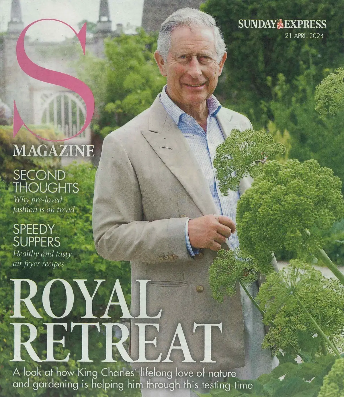 Sunday Express Magazine King Charles, Mindy Hammond, Jen Graham, Fashion 21.4.24