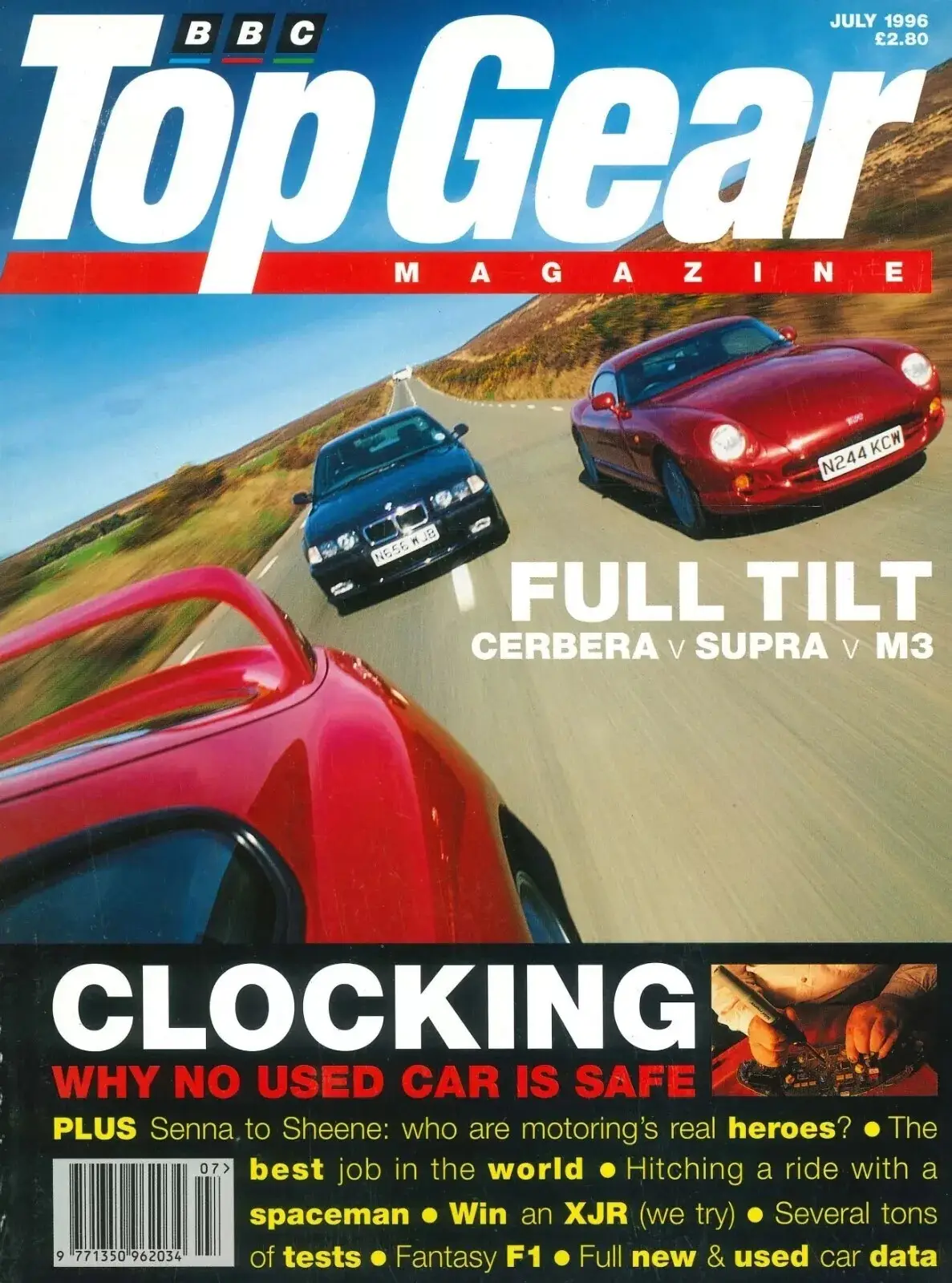 BBC Top Gear Magazine: Issue #34, Toyota Supra, TVR Cerbera, BMW M3, July 1996