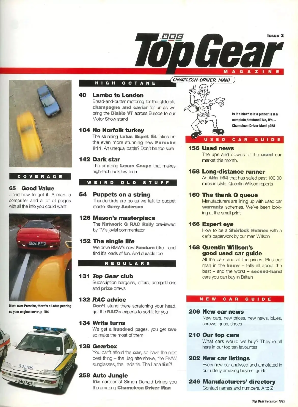 BBC Top Gear Magazine: Issue #3, Ferrari, VW, BMW, Jeremy Clarkson, Dec 1993 - image 3 | Free standard UK delivery included | Discount Quality Products