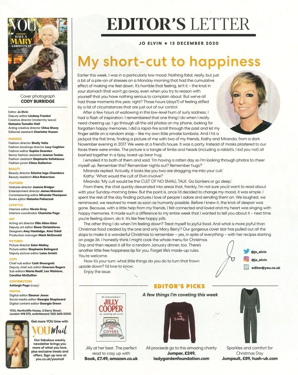 You Magazine: Mary Berry Recipe Exclusive, Christmas, Jo Elvin, Fashion 13.12.20 - image 2 | Free standard UK delivery included | Discount Quality Products