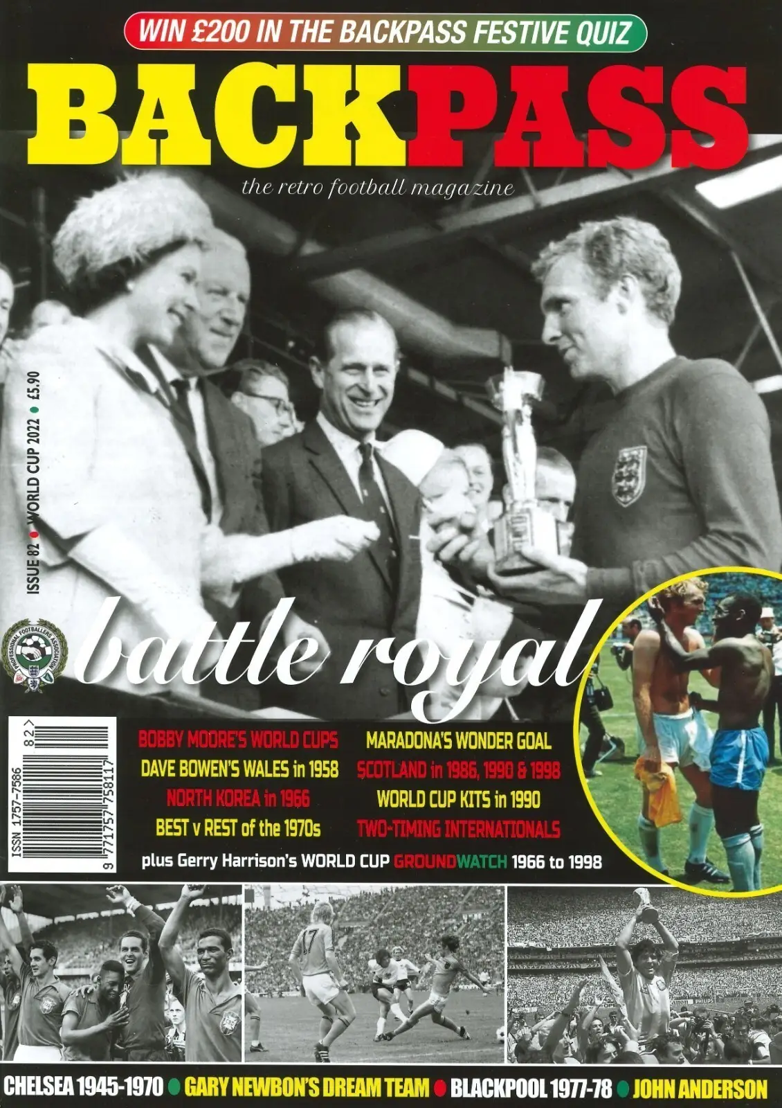 Backpass Magazine Issue 82, Maradona, Bobby Moore, Retro Football World Cup 2022