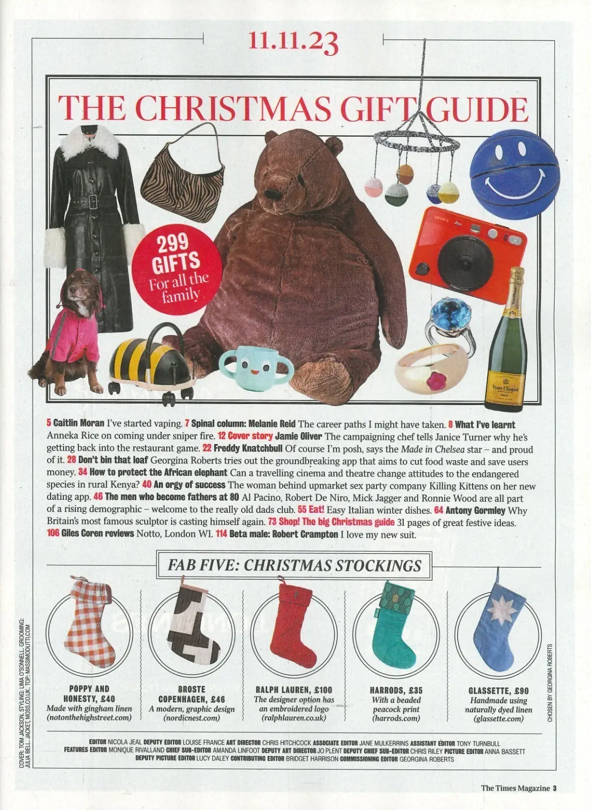 Times Magazine: Jamie Oliver, Anneka Rice, 299 Christmas Gift Ideas, 11.11.23 - image 2 | Free standard UK delivery included | Discount Quality Products