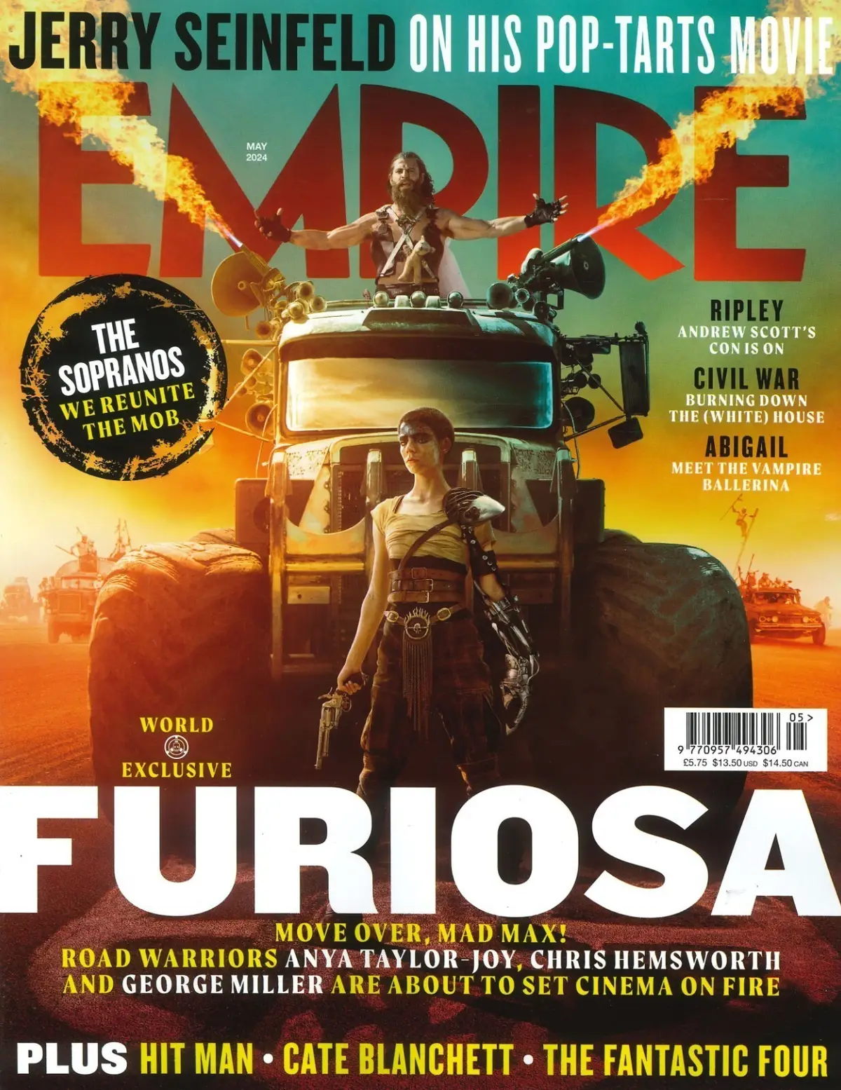 Empire Magazine: Furiosa, Mad Max, Anya Taylor-Joy, Chris Hemsworth, May 2024