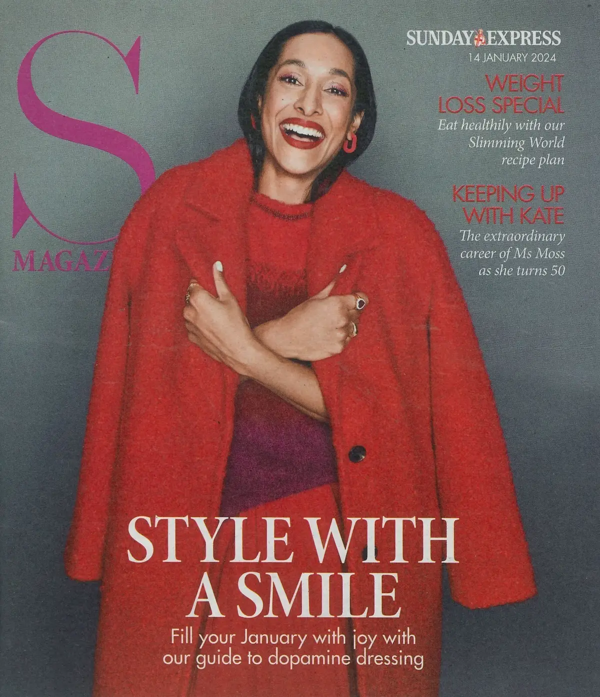 Sunday Express Magazine Kate Moss, Mindy Hammond, A. Titchmarsh, Fashion 14.1.24