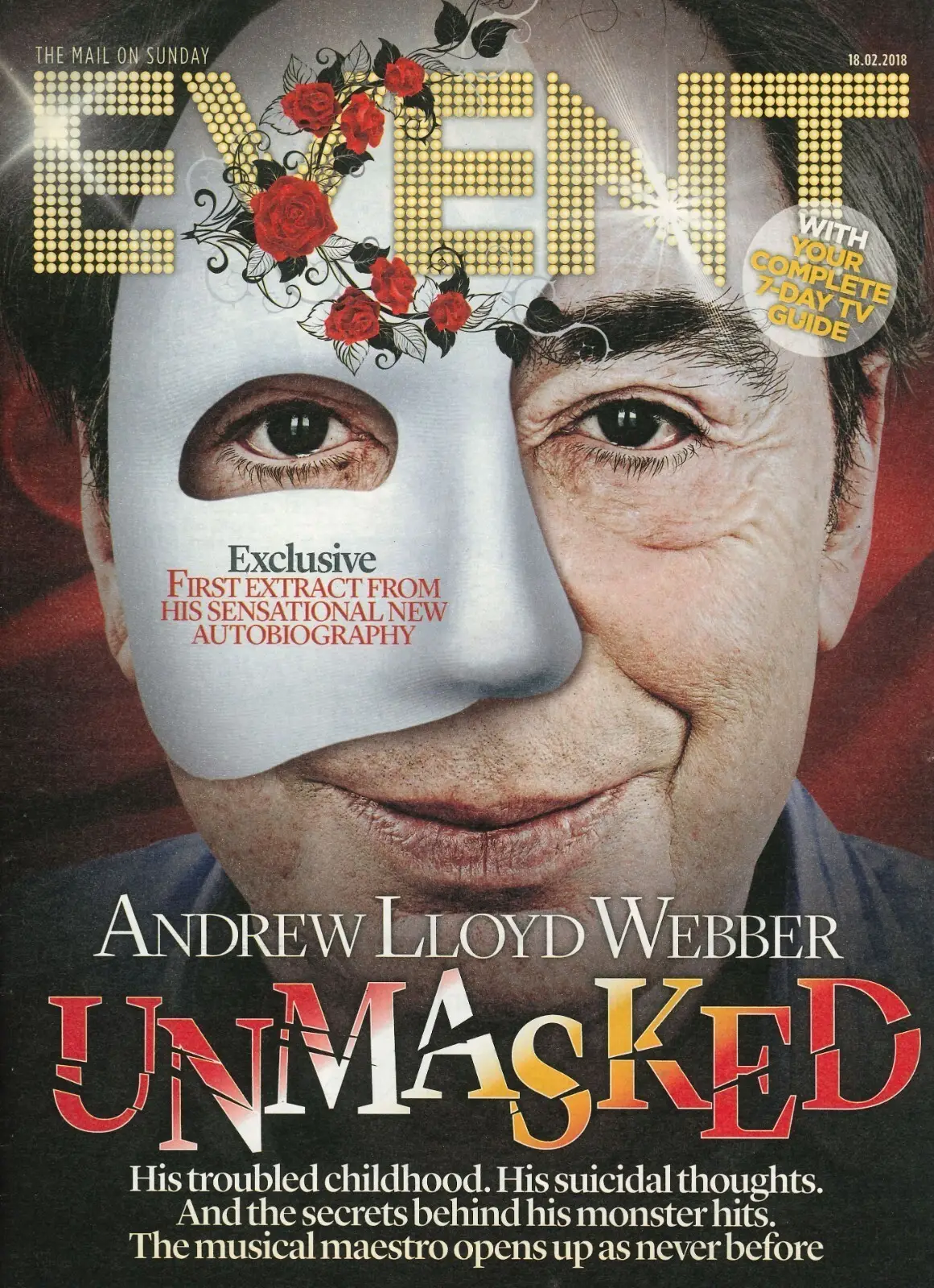 Event Magazine: Andrew Lloyd Webber, Tara Fitzgerald, Piers Morgan, 18.2.18