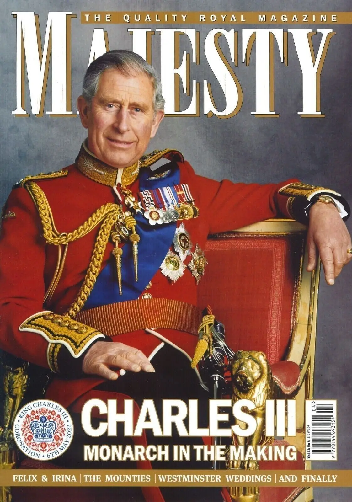 Majesty Magazine, King Charles, Queen Elizabeth, Prince Louis, Royal, April 2023