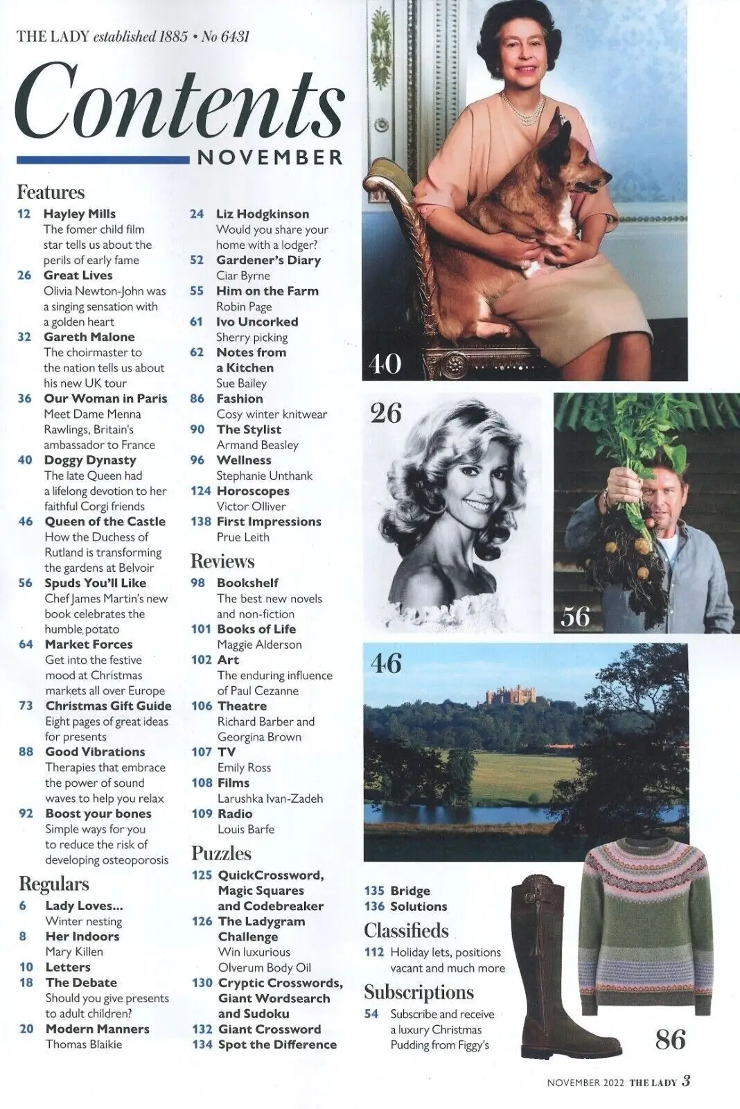 The Lady Magazine, Queen's Corgis, Hayley Mills, Oliva Newton-John, Xmas 2022 - image 2 | Free standard UK delivery included | Discount Quality Products