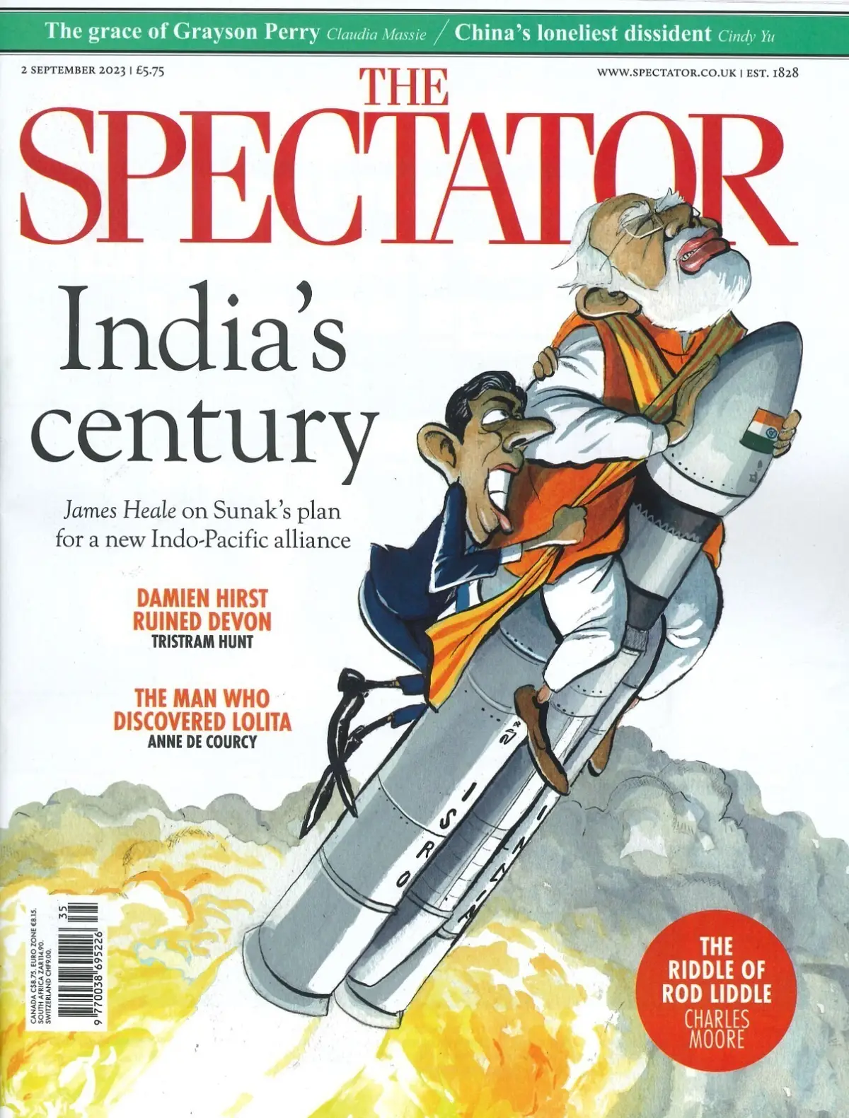 The Spectator Magazine; India's Century, Sunak, Modi, Lolita, Tories, 2.9.23 - Free standard UK delivery included | Discount Quality Products