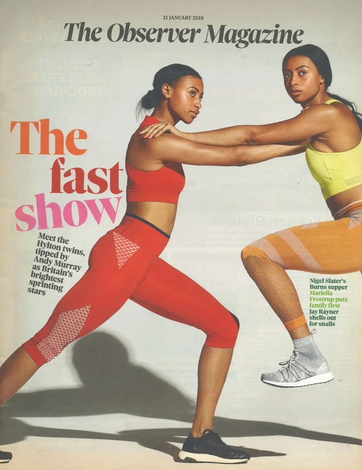 Observer Magazine, Hylton Twins, Karen O, Nikesh Shukla, Nigel Slater 21.1.18