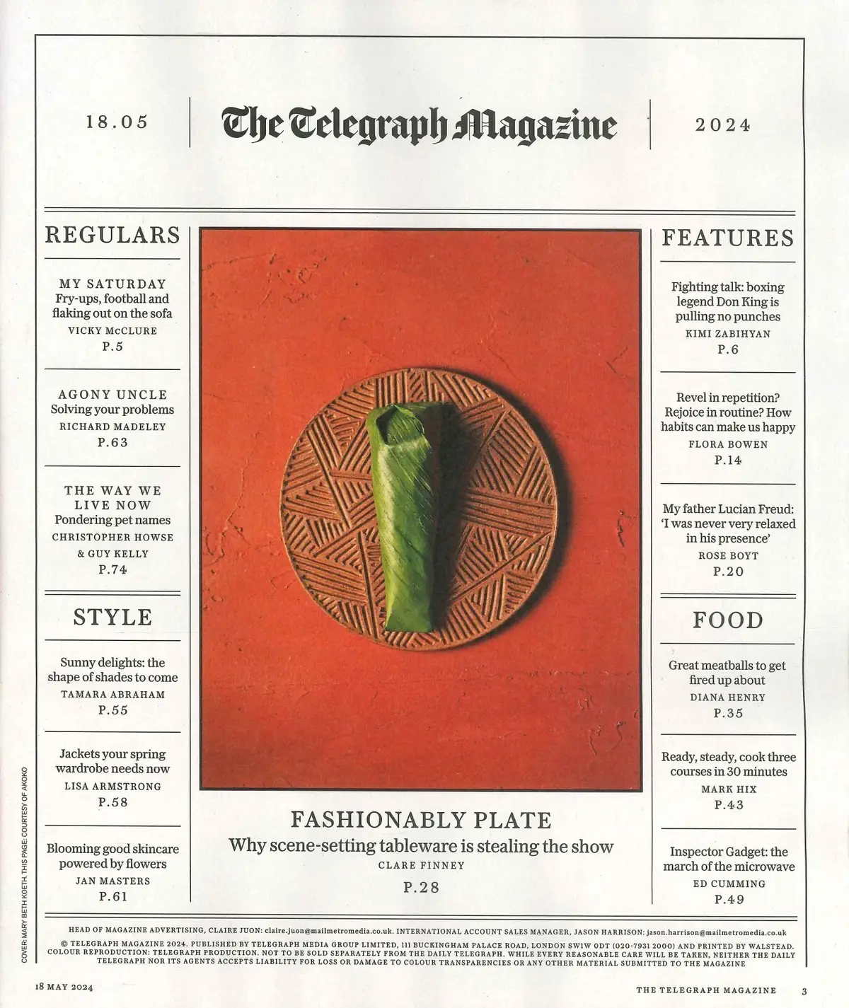 Telegraph Magazine: Don King, Vicky McClure, Lucian Freud's Daughter, 18.5.24 - image 2 | Free standard UK delivery included | Discount Quality Products