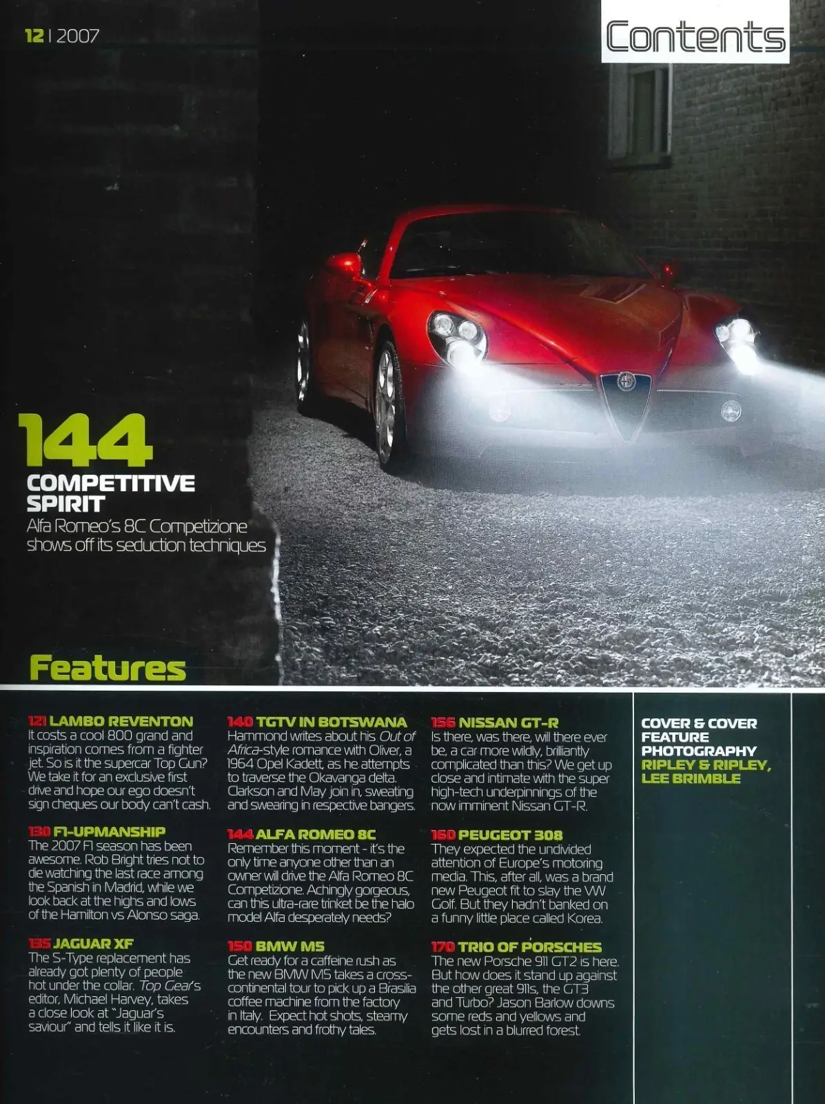 BBC Top Gear Magazine Issue #172, Lambo Reventon, Jaguar XF, Alfa 8C, Dec 2007 - image 2 | Free standard UK delivery included | Discount Quality Products