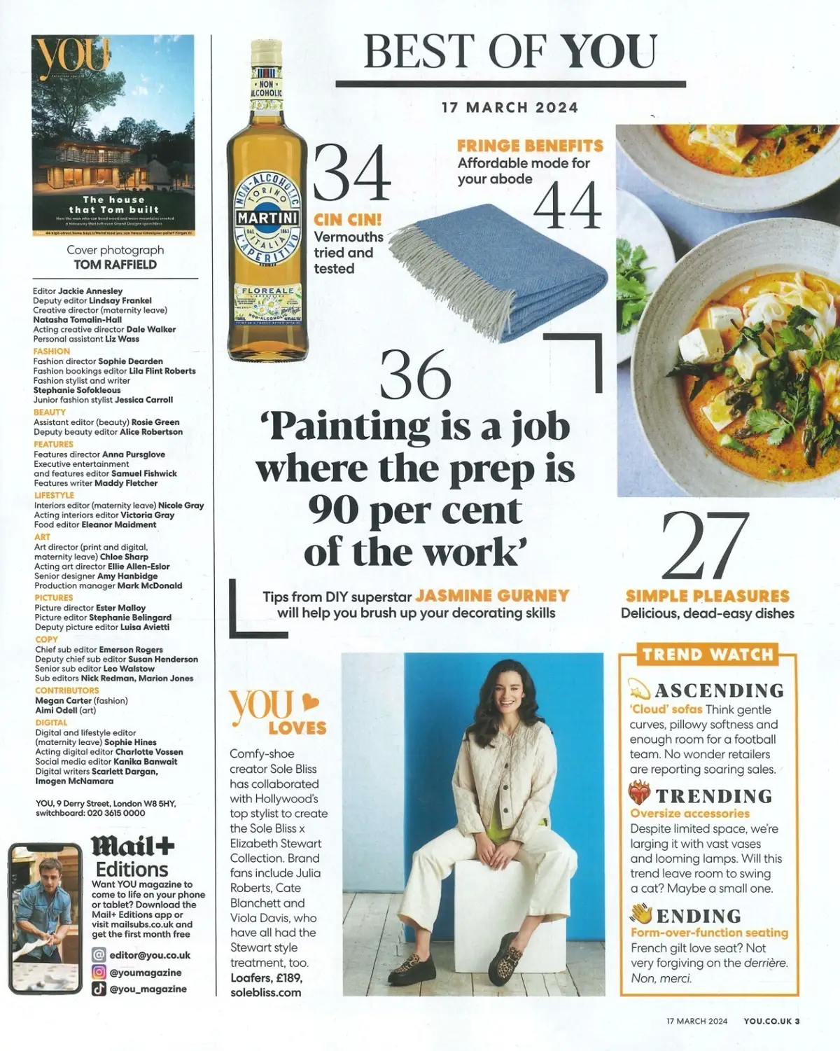 You Magazine: Interior Special, Tom Raffield, Sarah Raven, Home, Fashion 17.3.24 - image 2 | Free standard UK delivery included | Discount Quality Products
