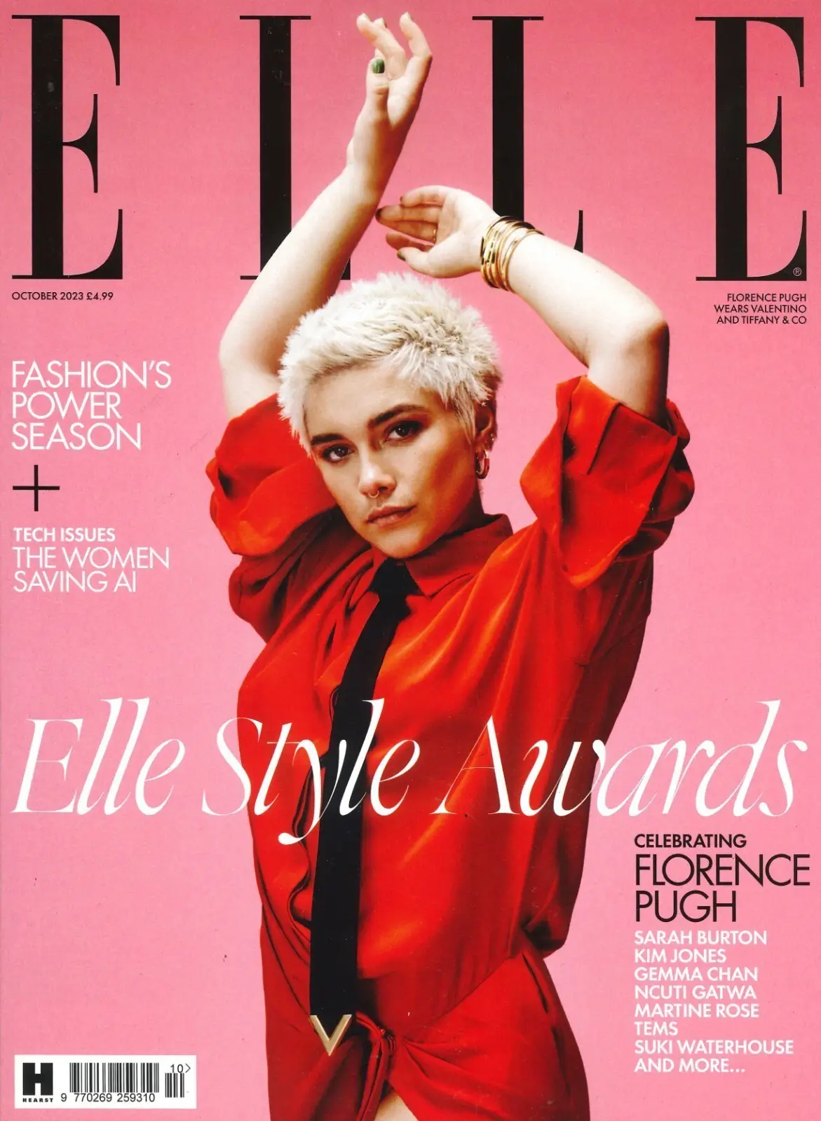 Elle Magazine: Florence Pugh, Gemma Chan, Suki Waterhouse, Ncuti Gatwa, Oct 2023