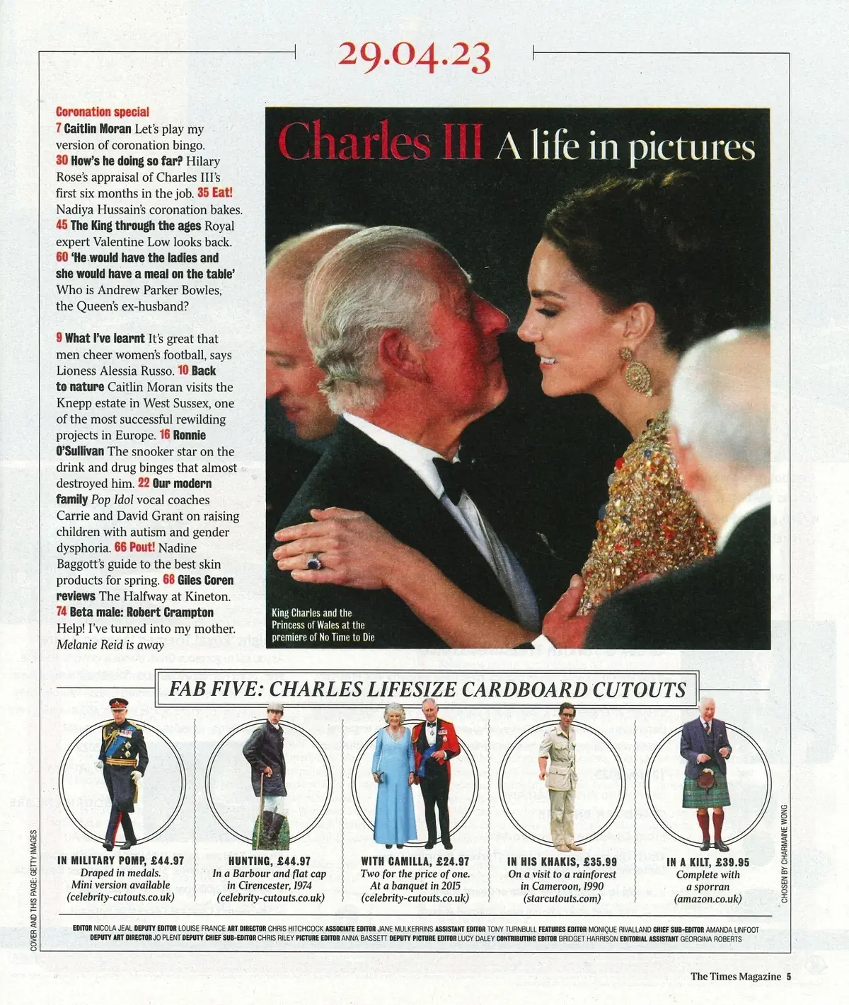 Times Magazine, King Charles III Coronation Special, Ronnie O'Sullivan, 29.4.23 - image 2 | Free standard UK delivery included | Discount Quality Products