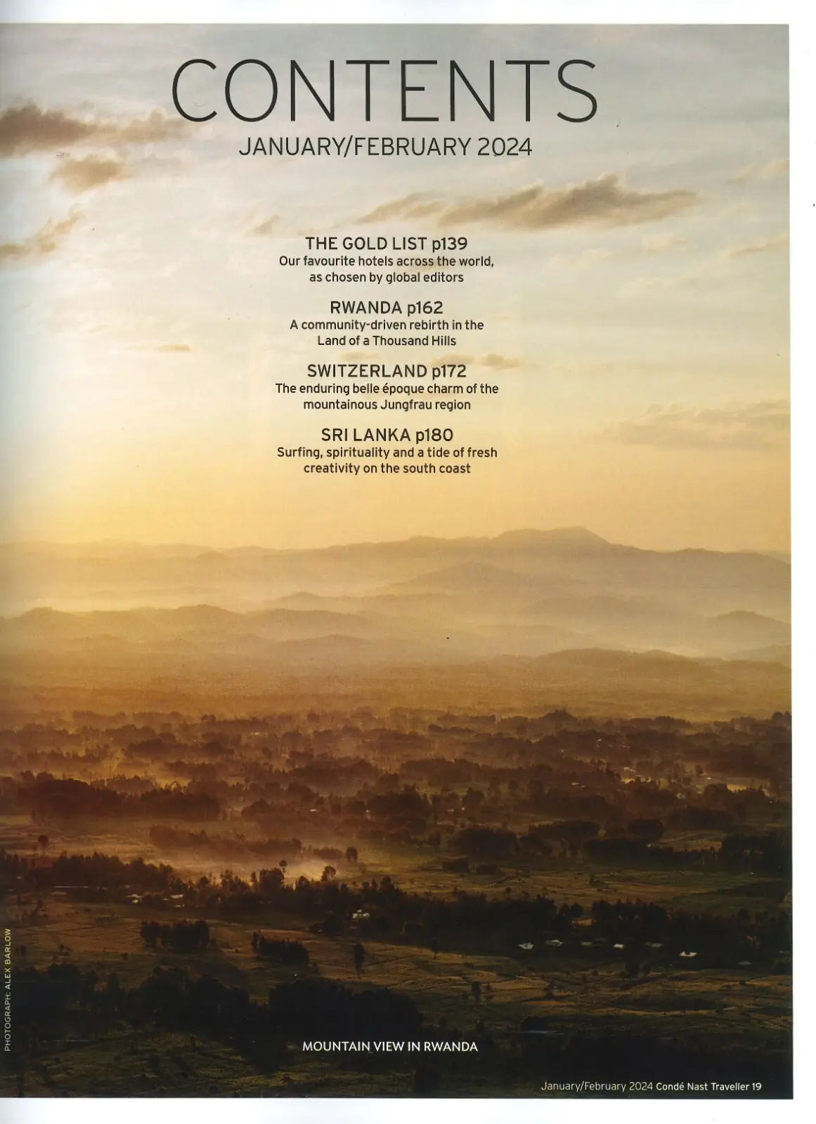 Conde Nast Traveller Magazine: Gold List, Switzerland, Sri Lanka, Jan/Feb 2024 - image 2 | Free standard UK delivery included | Discount Quality Products