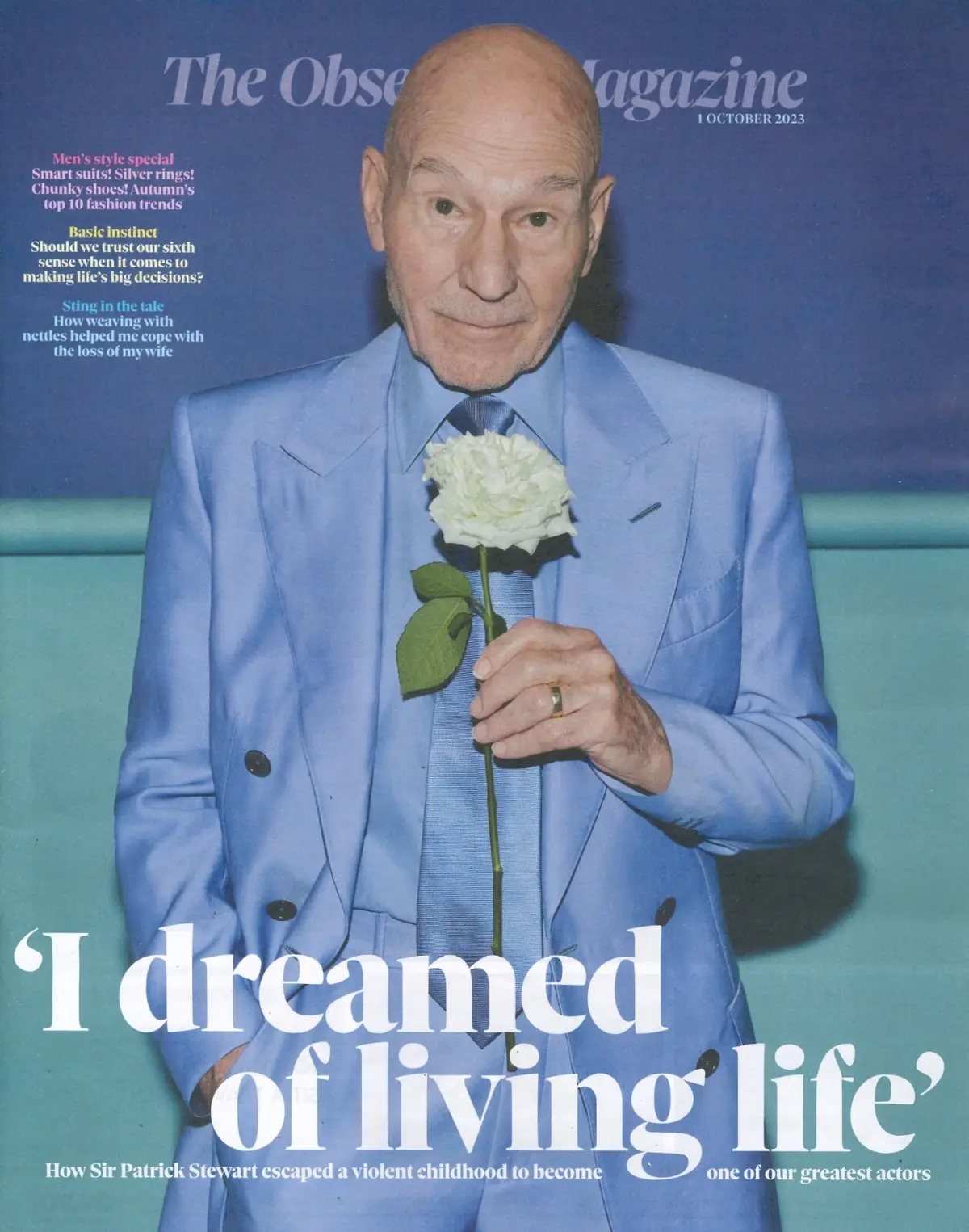 Observer Magazine: Patrick Stewart, Debra Shaw, Rowetta Idah, Fashion, 1.10.23