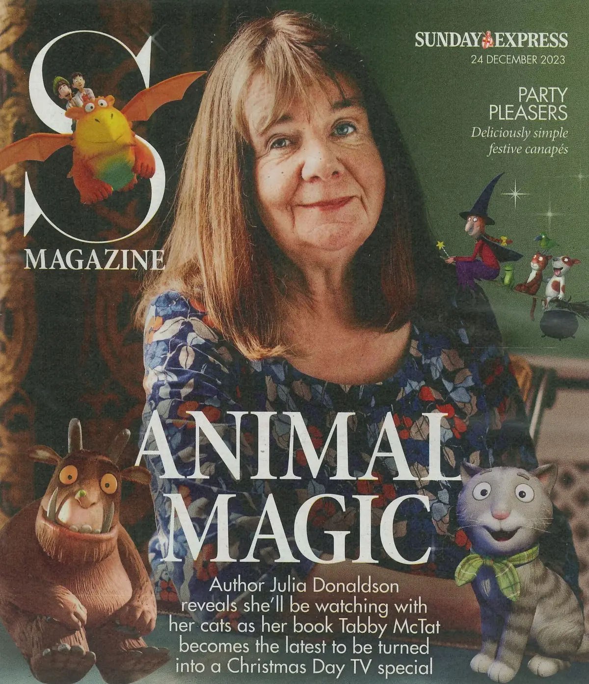 Sunday Express Magazine: Julia Donaldson, Lucy Mecklenburgh, Fashion, 24.12.23