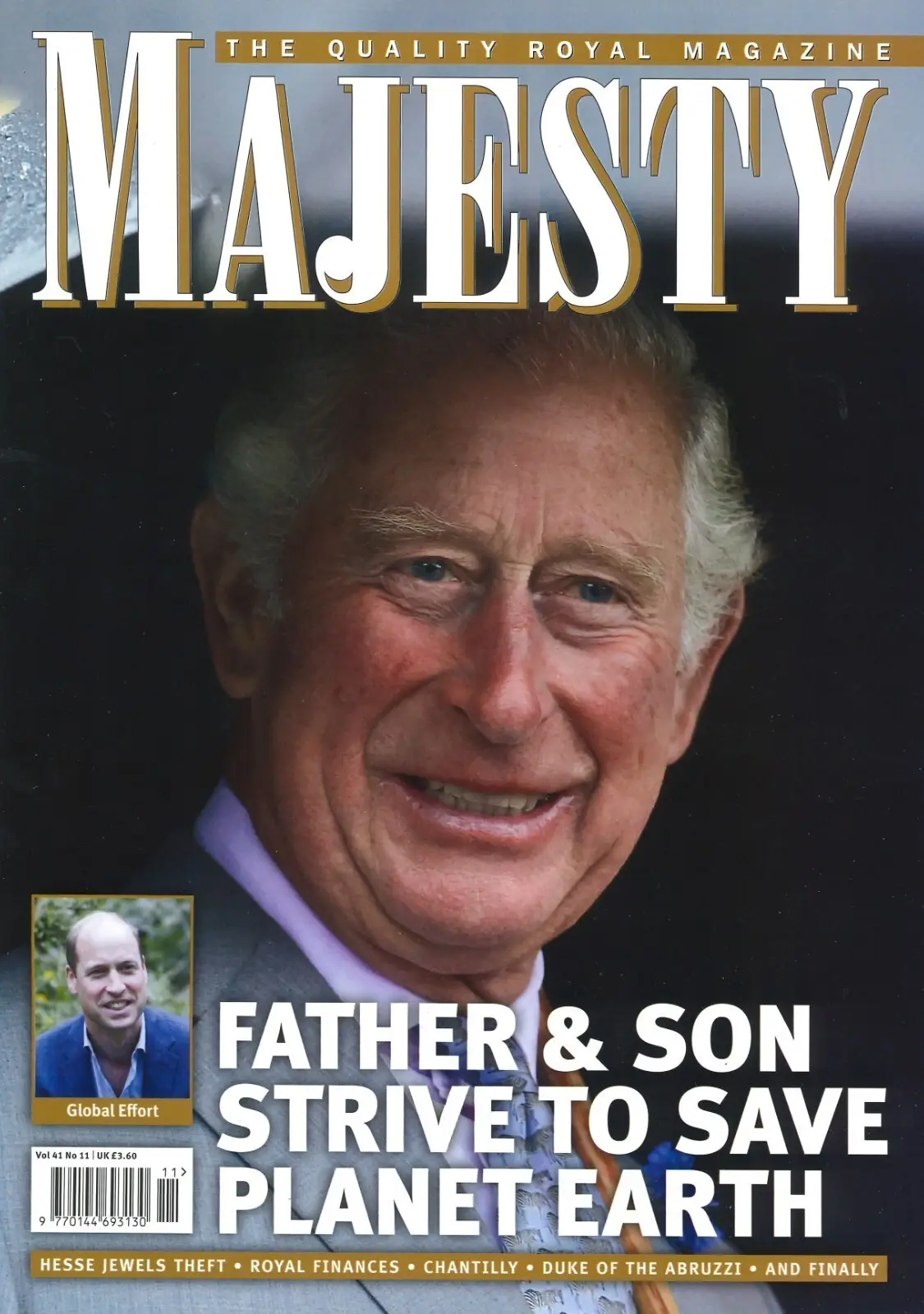 Majesty Magazine, Prince Charles &amp; William, Kate Middleton, Elizabeth, Nov 2020
