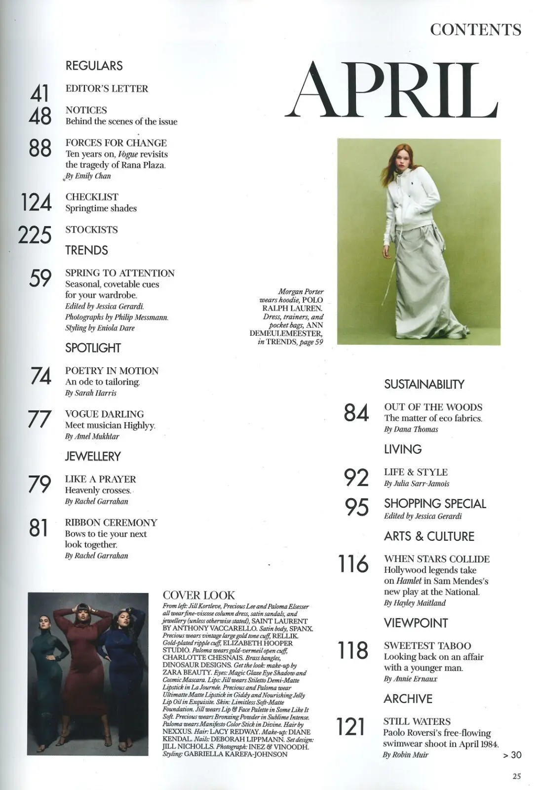 Vogue Magazine, Paloma Elsesser, Precious Lee, Jill Kortleve, Models, April 2023 - image 2 | Free standard UK delivery included | Discount Quality Products