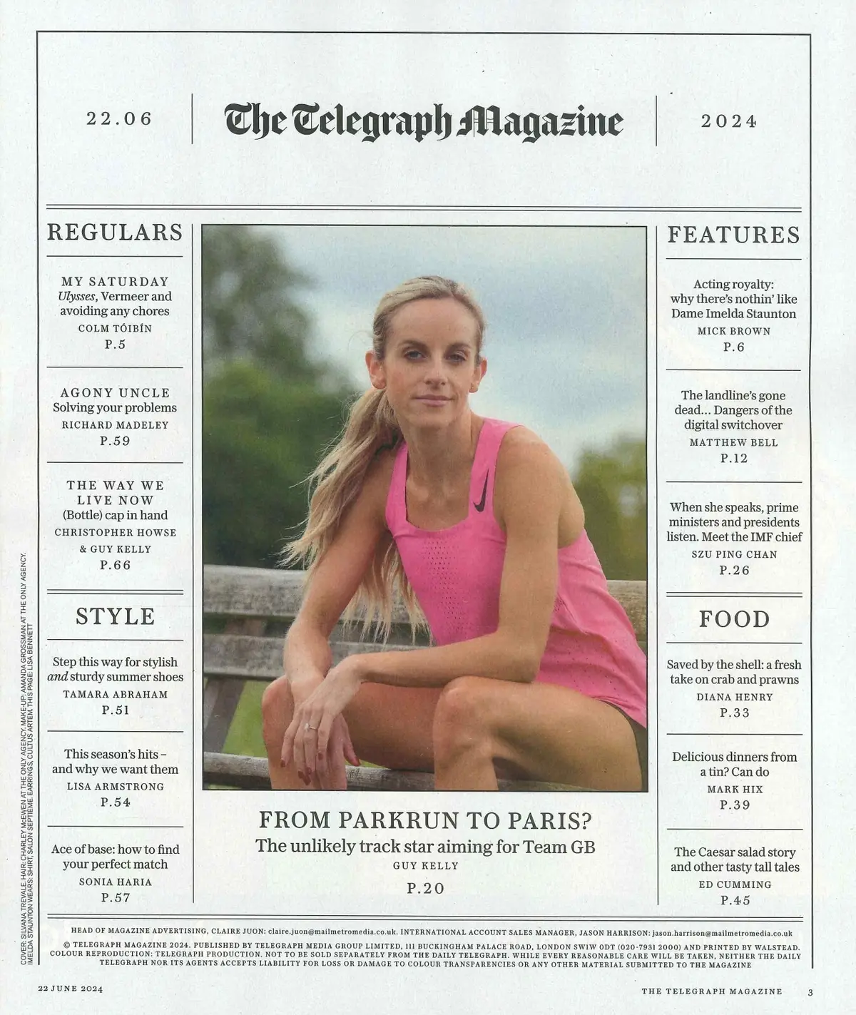 Telegraph Magazine: Imelda Staunton, Georgia Bell, Richard Madeley, 22.6.24 - image 2 | Free standard UK delivery included | Discount Quality Products