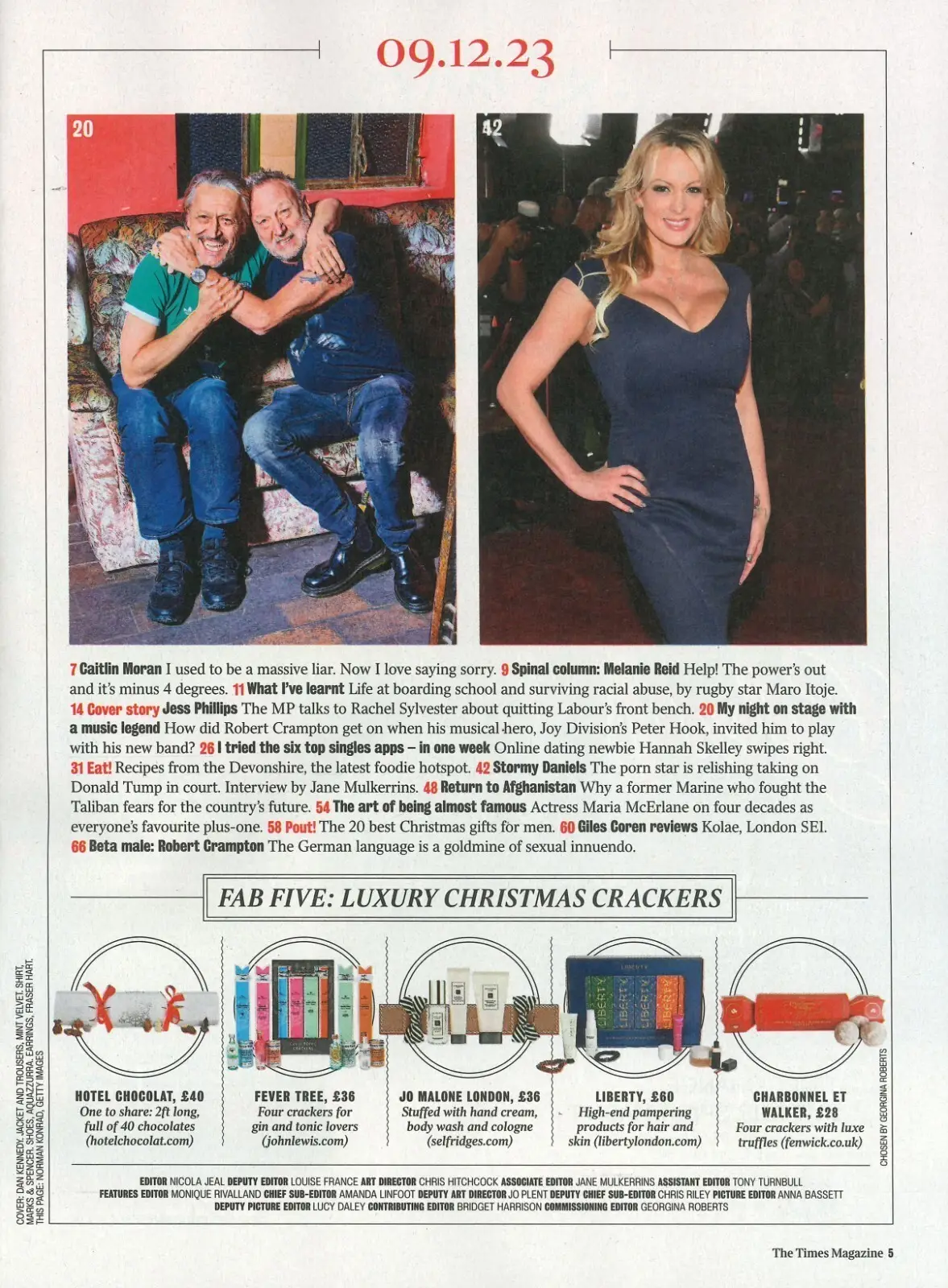 Times Magazine: Jess Philips, Maro Itoje, Stormy Daniels, M. McErlane, 9.12.23 - image 2 | Free standard UK delivery included | Discount Quality Products