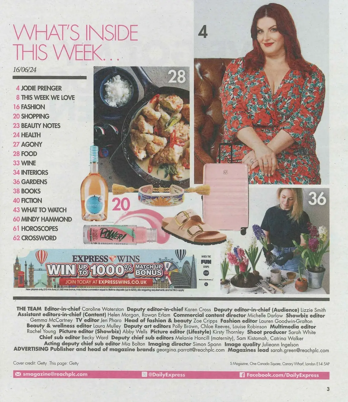 Sunday Express Magazine: Alan Titchmarsh, Jodie Prenger, Mindy Hammond, 16.6.24 - image 2 | Free standard UK delivery included | Discount Quality Products