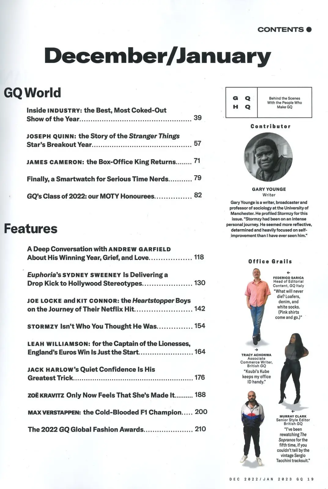 GQ Magazine; Zoe Kravitz, Joe Locke, Andy Garfield, Sydney Sweeney, Jan 2023 - image 2 | Free standard UK delivery included | Discount Quality Products