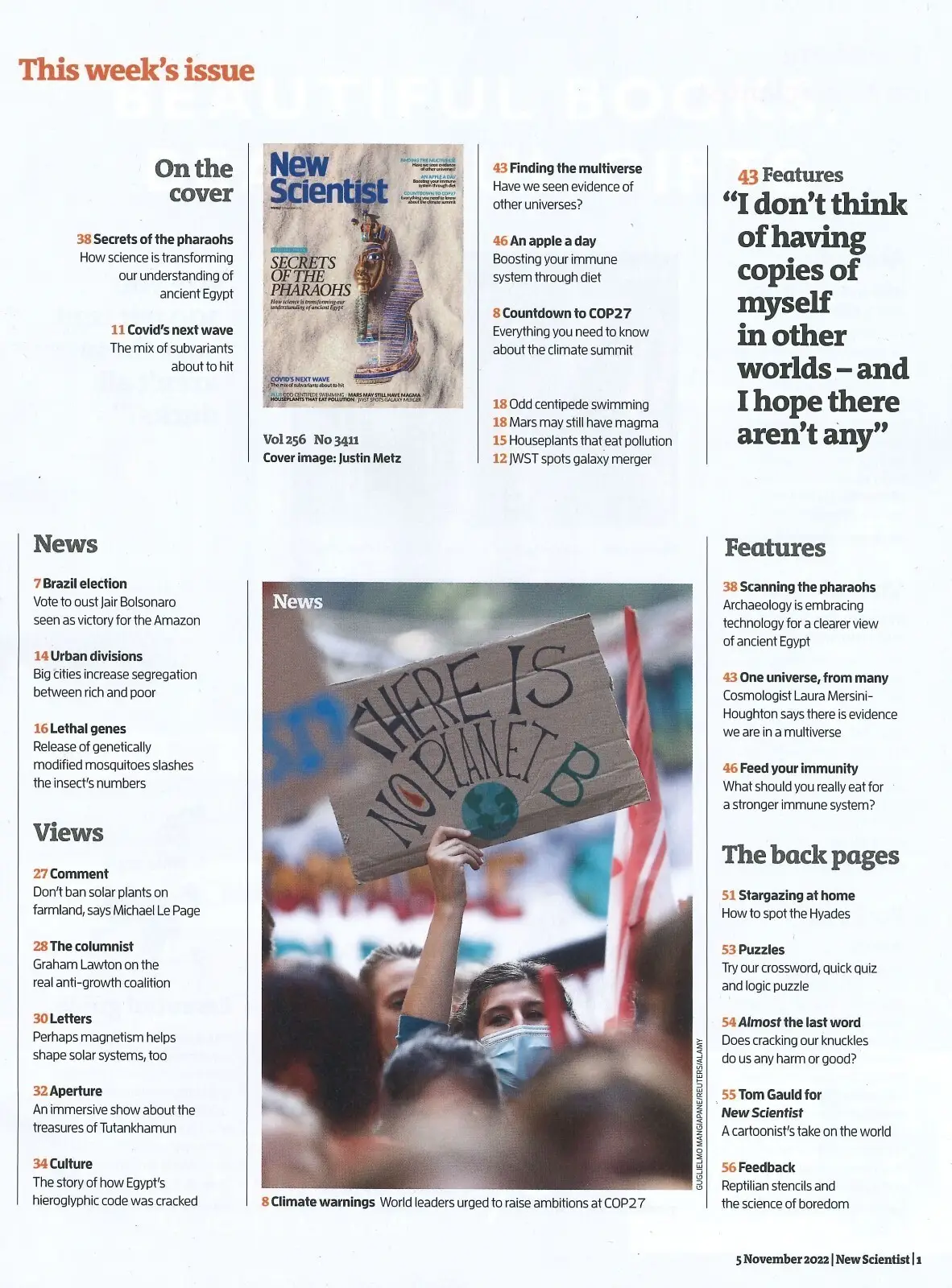 New Scientist Magazine, Pharaohs, Multiverse, COP27, Jair Bolsonaro, 5.11.22 - image 2 | Free standard UK delivery included | Discount Quality Products