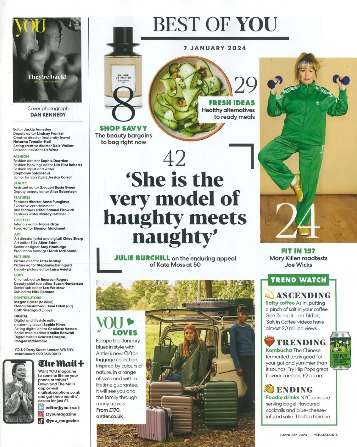 You Magazine: Gladiators, Kate Moss, Mary Killen, Joe Wicks, Fashion, 7.1.24 - image 2 | Free standard UK delivery included | Discount Quality Products
