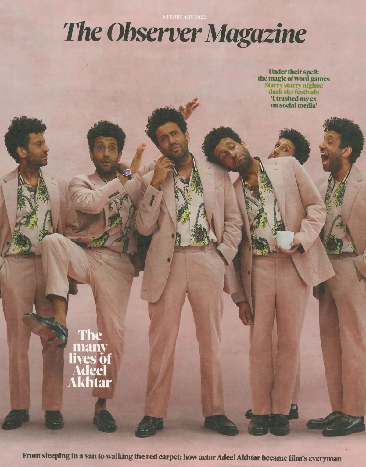 Observer Magazine: Adeel Akhtar, Paula Radcliffe, Sadie Frost, Fashion, 6.2.22