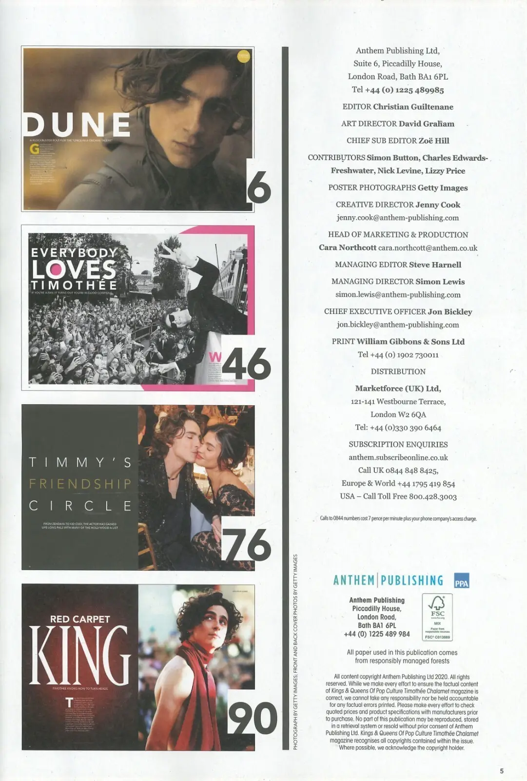 Timothée Chalamet Magazine: Dune, Wonka, Little Women, Zendaya, Film Star, 2024 - image 3 | Free standard UK delivery included | Discount Quality Products