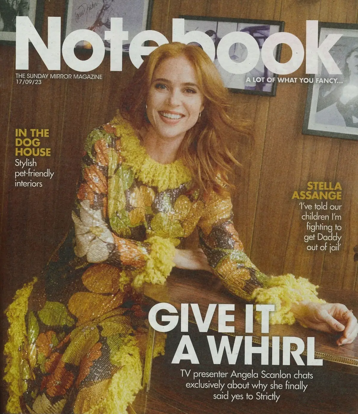 Sunday Mirror Notebook Magazine, Angela Scanlon, Stella Assange, Fashion 17.9.23