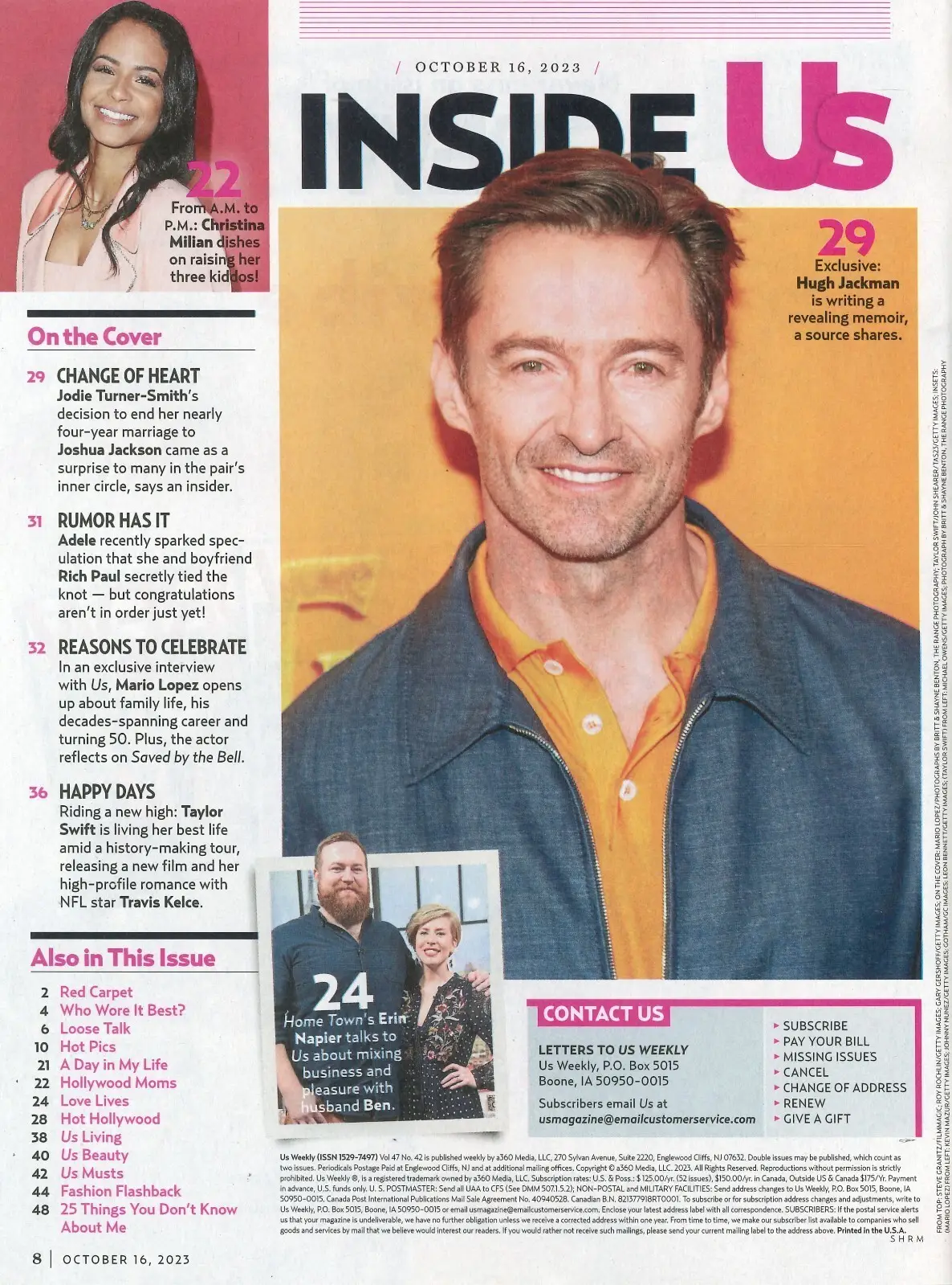 Us Weekly Magazine: Taylor Swift, Mario Lopez, Adele, Hugh Jackman, 16.10.23 - image 2 | Free standard UK delivery included | Discount Quality Products