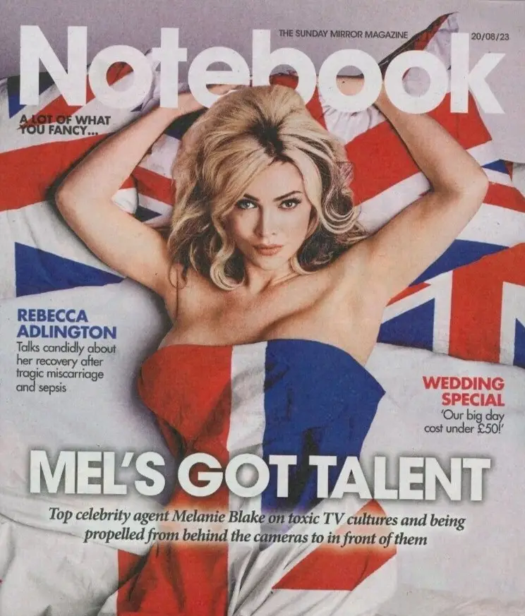 Sunday Mirror Notebook Magazine, Rebecca Adlington, Melanie Blake, 20.8.23