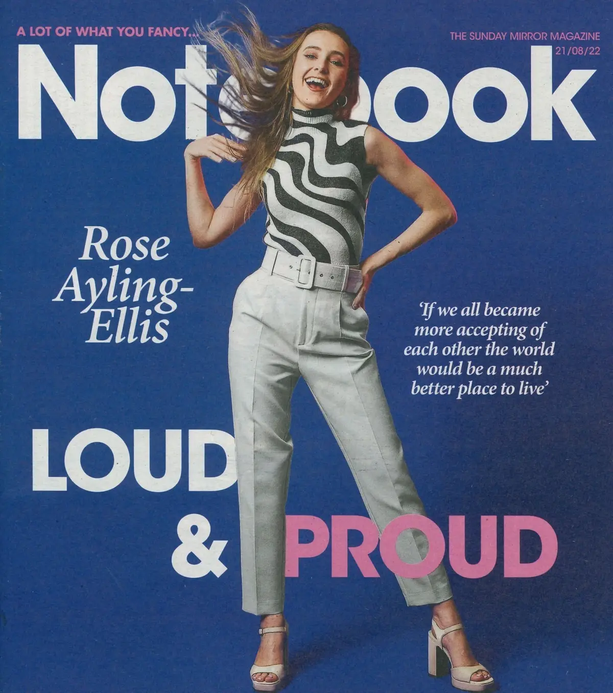 Sunday Mirror Notebook Magazine Rose Ayling-Ellis, Elissa Soave, Fashion 21.8.22